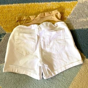 Indigo Blue Maternity White Shorts